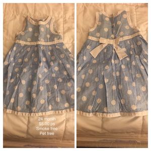 24 month blue/white polka dot dress
